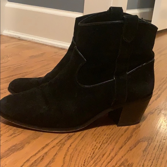 Vince Camuto Black Suede Ankle Boots - Picture 2 of 8